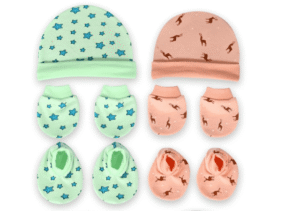 Darling Newborn Booties Mittens Cap